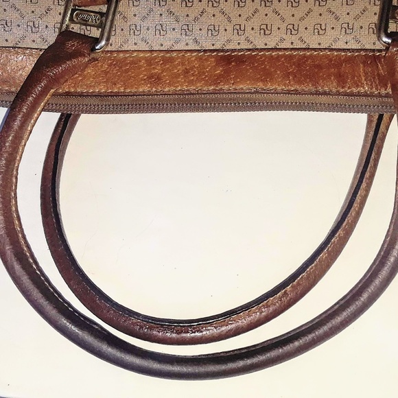 Monogrammed Beige Coated Canvas and Leather Satche - Picture 5 of 6